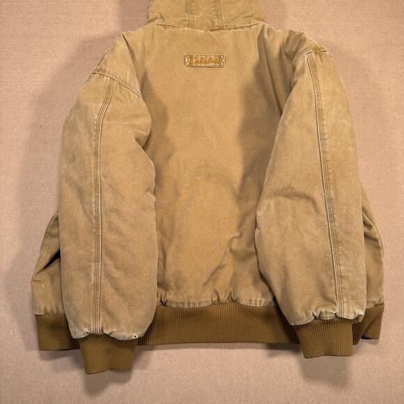 Vintage Cabela's Outdoor Tan Brown Duck Work Carhartt Style Coat W/ Hood 3XL - Picture 6 of 8